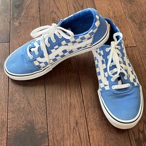 Vans Blue White Checkered Sneakers size 6 youth
